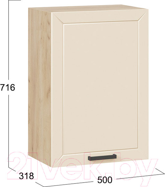 Изображение товара Шкаф навесной для кухни ТриЯ Лорас 1В5 (дуб крафт золотой/холст брюле)