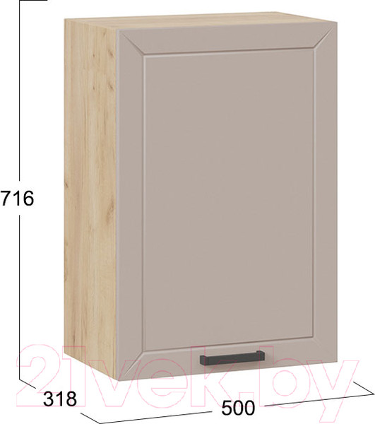 Изображение товара Шкаф навесной для кухни ТриЯ Лорас 1В5 (дуб крафт золотой/холст латте)