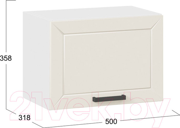 Изображение товара Шкаф под вытяжку ТриЯ Лорас 1В5Г (белый/холст брюле)