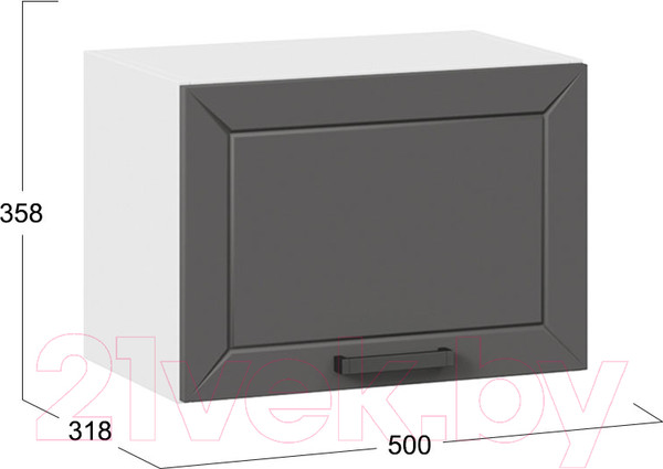 Изображение товара Шкаф под вытяжку ТриЯ Лорас 1В5Г (белый/холст вулкан)