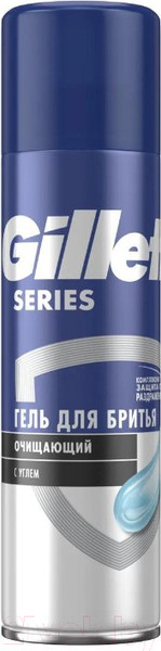 Изображение товара Гель для бритья Gillette TGS Sensitive очищающая с углем (200мл)