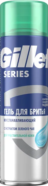 Изображение товара Гель для бритья Gillette TGS Sensitive для чувствительной кожи с экстрактом зеленого чая (200мл)
