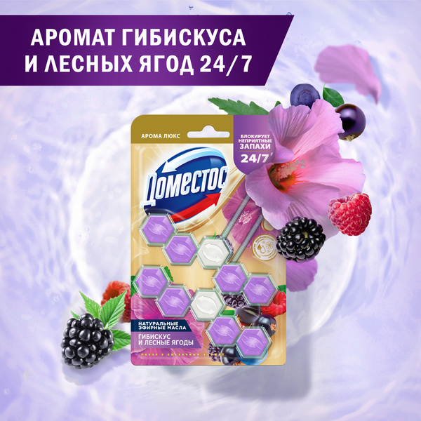 Изображение товара Чистящее средство для унитаза Domestos Power 5. Сказочный аромат Дуо (2x50г)