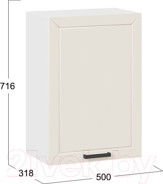 Изображение товара Шкаф навесной для кухни ТриЯ Лорас 1В5 (белый/холст брюле)