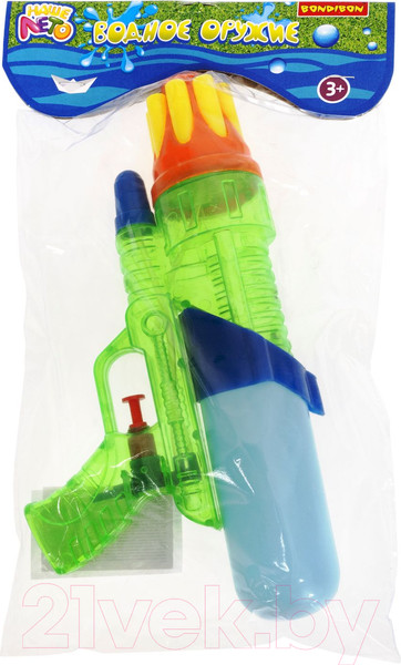 Изображение товара Бластер игрушечный Bondibon Водный пистолет. Наше лето / ВВ2858-Б (голубой/зеленый)