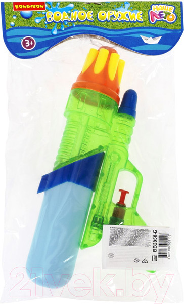 Изображение товара Бластер игрушечный Bondibon Водный пистолет. Наше лето / ВВ2858-Б (голубой/зеленый)