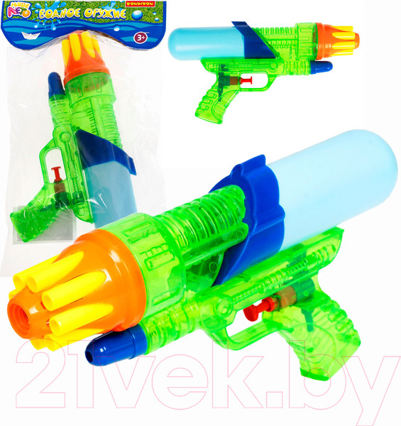 Изображение товара Бластер игрушечный Bondibon Водный пистолет. Наше лето / ВВ2858-Б (голубой/зеленый)