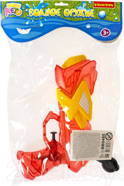 Изображение товара Бластер игрушечный Bondibon Водный пистолет. Наше лето / ВВ5485-Б (красный)
