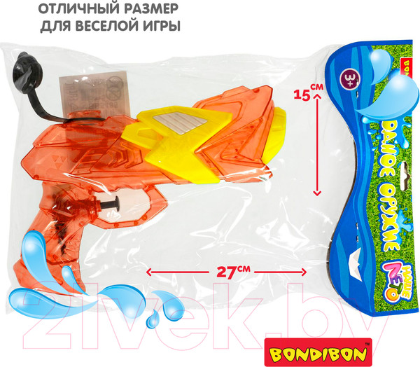 Изображение товара Бластер игрушечный Bondibon Водный пистолет. Наше лето / ВВ5485-Б (красный)