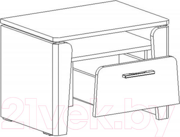 Изображение товара Прикроватная тумба Мебельград Мальта с ящиком (дуб винтерберг)