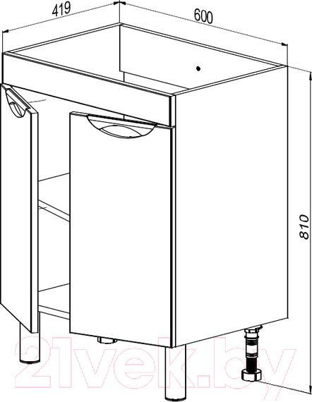 Изображение товара Тумба под умывальник СанитаМебель Камелия-64 Д3 (белый)