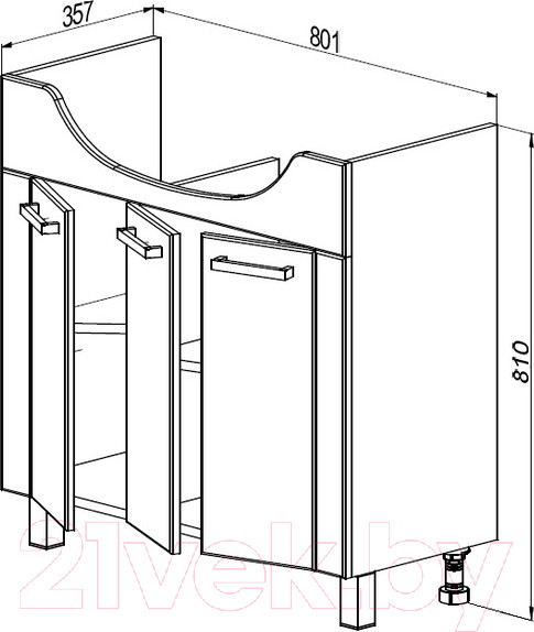 Изображение товара Тумба под умывальник СанитаМебель Джаст 62.850