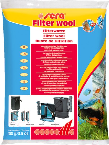 Изображение товара Наполнитель фильтра Sera Filter Wool Вата / 8460 (100г)