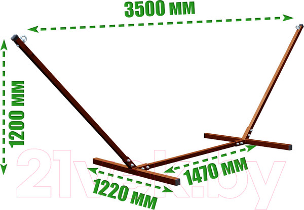 Изображение товара Стойка для гамака КомфортПром Maldives 1001380 (коричневый)