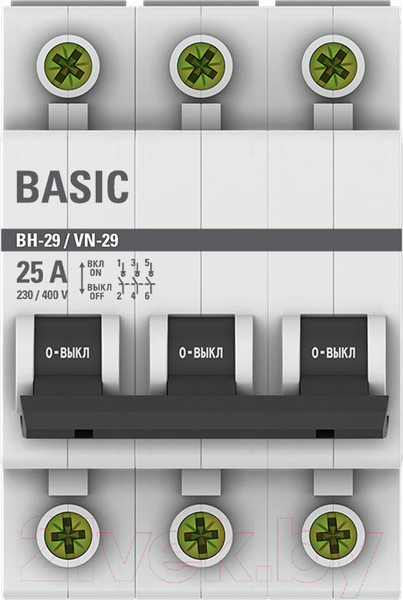 Изображение товара Выключатель нагрузки EKF Basic 3P 25А ВН-29 / SL29-3-25-bas