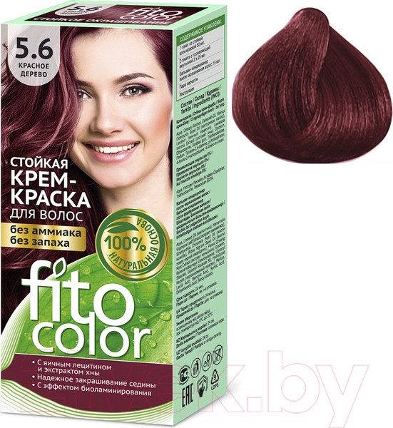 Изображение товара Крем-краска для волос Fito Косметик Fitocolor Стойкая тон 5.6 (115мл, красное дерево)