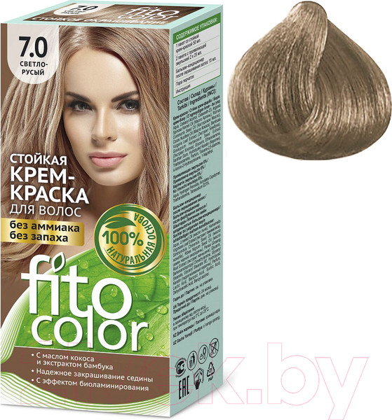 Изображение товара Крем-краска для волос Fito Косметик Fitocolor Стойкая тон 7.0 (115мл, светло-русый)
