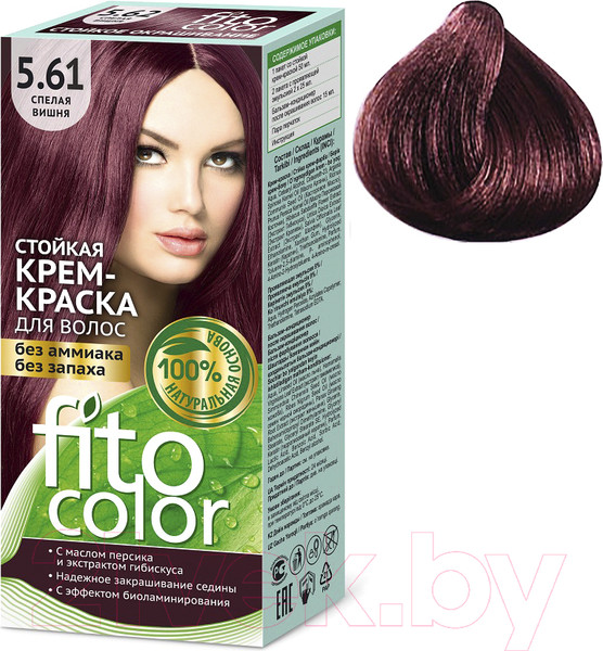 Изображение товара Крем-краска для волос Fito Косметик Fitocolor Стойкая тон 5.61 (115мл, спелая вишня)