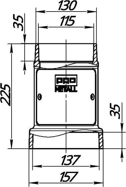 Изображение товара Дымоход для котла ProMetall 115-136 / p0077 (с ревизией)