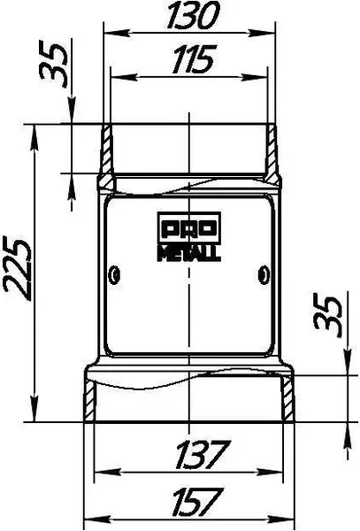 Изображение товара Дымоход для котла ProMetall 115-136 / p0078 (с ревизией и шибером)