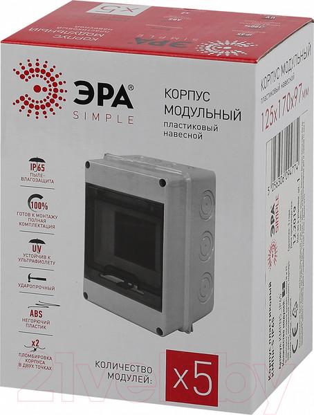 Изображение товара Бокс пластиковый ЭРА КМПн-5 IP65 / Б0046404