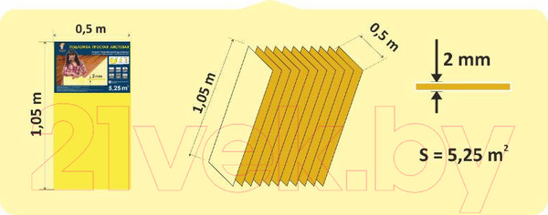 Изображение товара Подложка SOLID 2мм (5.25 м.кв.)