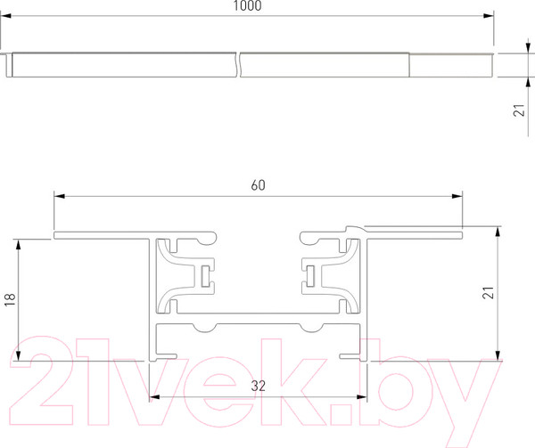 Изображение товара Шинопровод Elektrostandard 85082/00 (1м, белый)