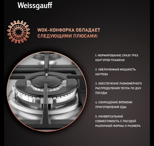 Изображение товара Газовая варочная панель Weissgauff HGG641XB