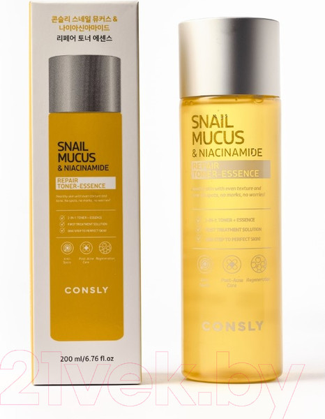 Изображение товара Тонер для лица Consly Snail Mucus Niacinamide Repair Toner-Essence (200мл)