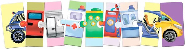 Изображение товара Развивающая игра Робинс Автопутаница. Собираем картинки, слоги и слова