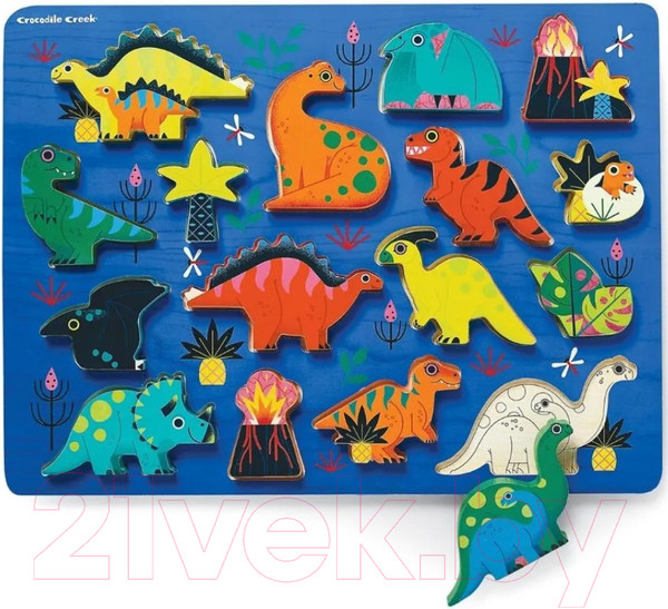 Изображение товара Развивающий игровой набор Crocodile Creek Двусторонний. Динозавры 2873-2