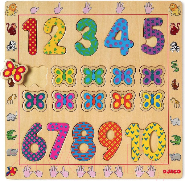 Изображение товара Развивающая игрушка Djeco Рамка-вкладыш От 1 до 10 01801