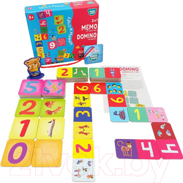 Изображение товара Развивающая игра Робинс Мемо домино. Цифры и Счет. 2 в 1