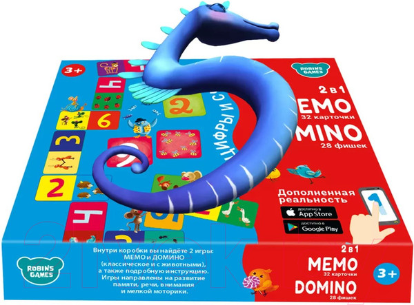 Изображение товара Развивающая игра Робинс Мемо домино. Цифры и Счет. 2 в 1