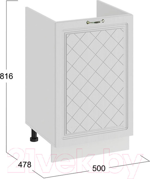 Изображение товара Шкаф под мойку ТриЯ Бьянка 1Н5М (белый/дуб белый)