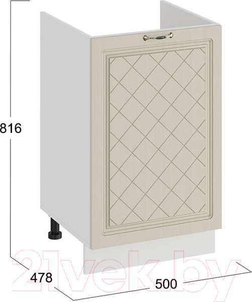 Изображение товара Шкаф под мойку ТриЯ Бьянка 1Н5М (белый/дуб ваниль)