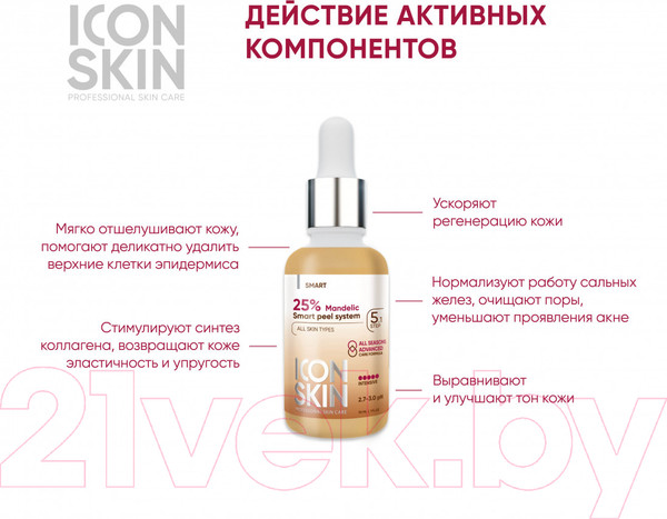 Изображение товара Пилинг для лица Icon Skin 25% Mandelic Smart Peel System (30мл)