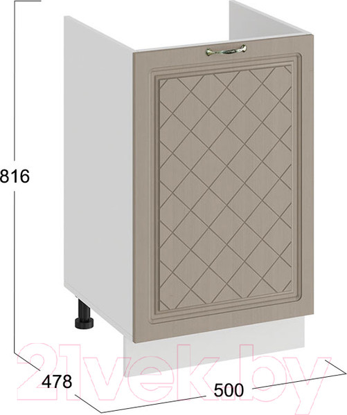 Изображение товара Шкаф под мойку ТриЯ Бьянка 1Н5М (белый/дуб кофе)