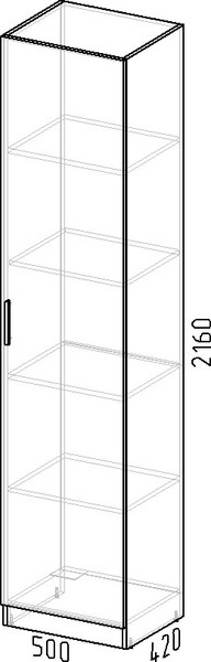 Изображение товара Шкаф-пенал Интермебель Марсель 420 / МР-01 (белый премиум)
