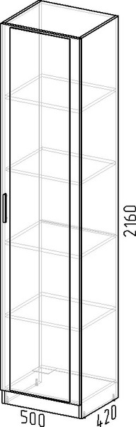Изображение товара Шкаф-пенал Интермебель Марсель 420 1 зеркало / МР-01 (белый премиум)