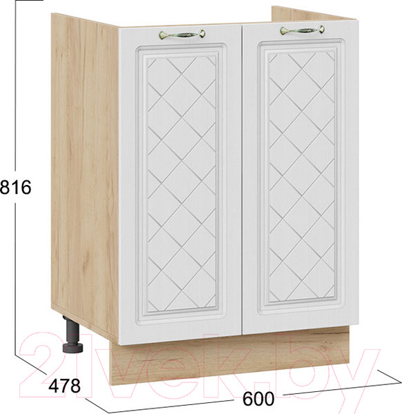 Изображение товара Шкаф под мойку ТриЯ Бьянка 1Н6М (дуб крафт золотой/дуб белый)