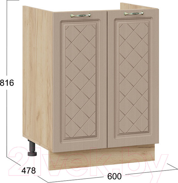 Изображение товара Шкаф под мойку ТриЯ Бьянка 1Н6М (дуб крафт золотой/дуб кофе)