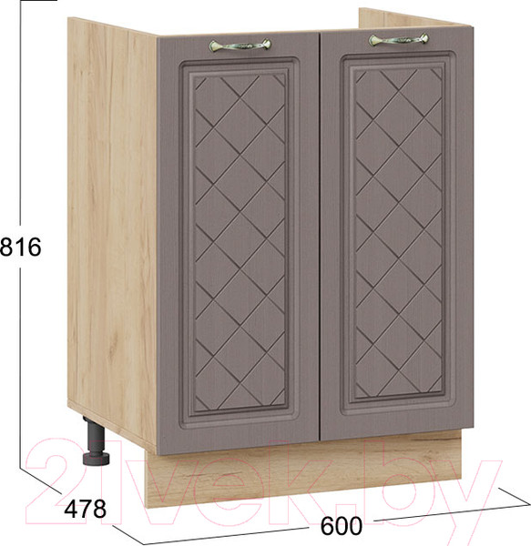 Изображение товара Шкаф под мойку ТриЯ Бьянка 1Н6М (дуб крафт золотой/дуб серый)