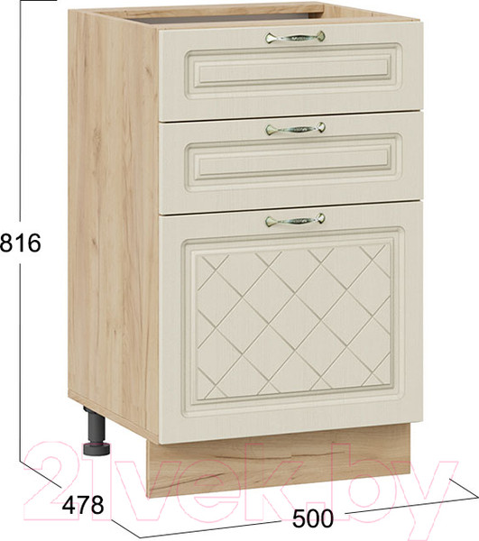 Изображение товара Шкаф-стол кухонный ТриЯ Бьянка 1Н5Я3 (дуб крафт золотой/дуб ваниль)