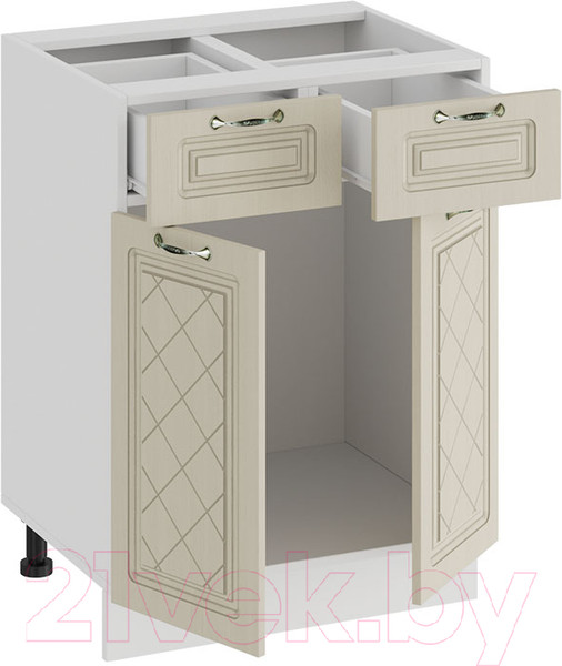 Изображение товара Шкаф-стол кухонный ТриЯ Бьянка 1Н6Я1 (белый/дуб ваниль)