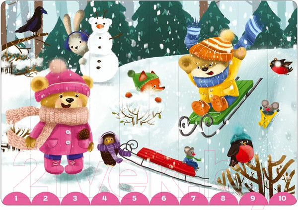 Изображение товара Развивающая игра Робинс ДружиМишки Собери картинки по цифрам и цветам