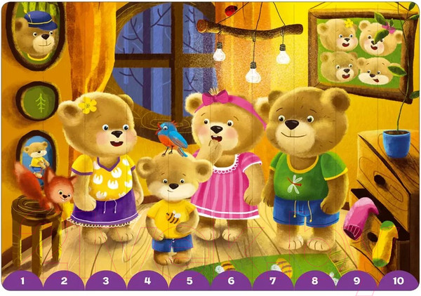 Изображение товара Развивающая игра Робинс ДружиМишки Собери картинки по цифрам и цветам