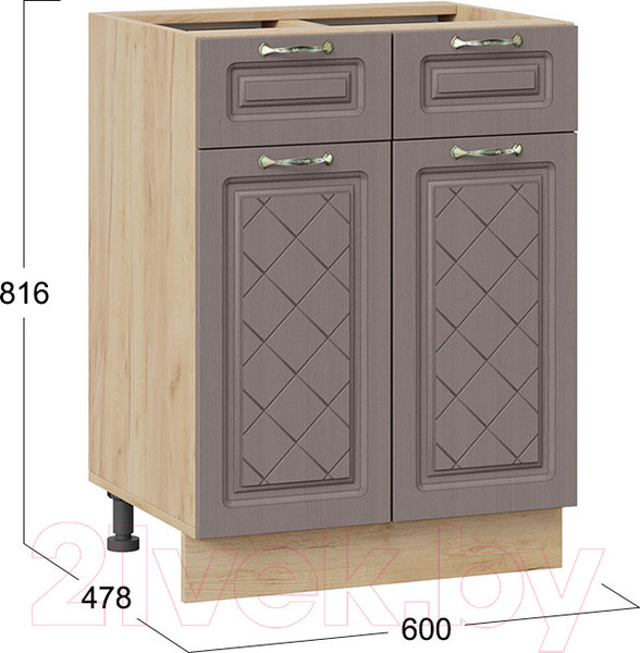 Изображение товара Шкаф-стол кухонный ТриЯ Бьянка 1Н6Я1 (дуб крафт золотой/дуб серый)