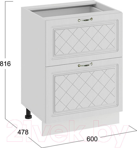 Изображение товара Шкаф-стол кухонный ТриЯ Бьянка 1Н6Я2 (белый/дуб белый)