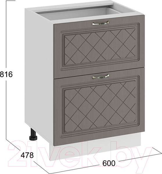 Изображение товара Шкаф-стол кухонный ТриЯ Бьянка 1Н6Я2 (белый/дуб серый)